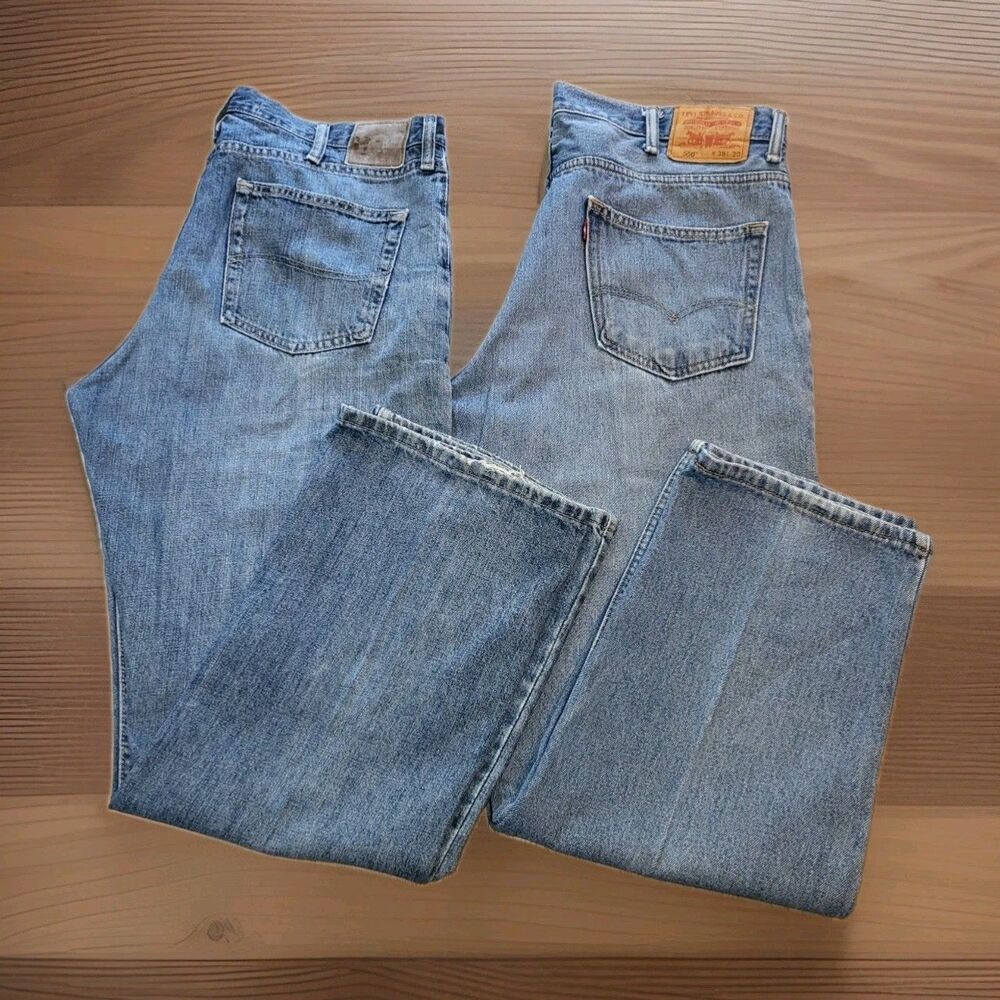 Vintage Men’s Jeans Bundle Size 38x30 Levi’s 550 Relaxed & Lee Straight Rigid...
